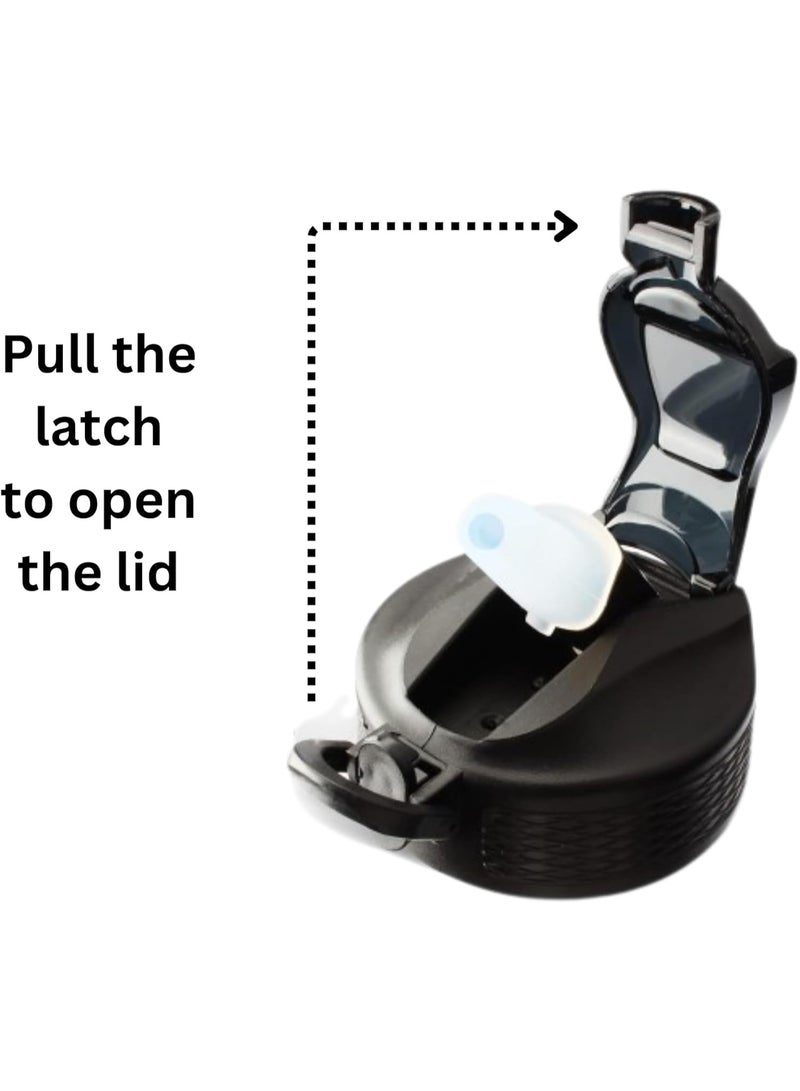 1L Sports Water Bottle with Straw – Reusable Black Drinking Bottle - Image 2